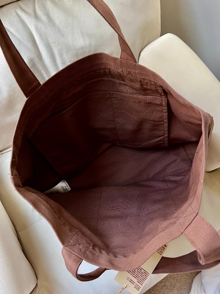 Muji Mocha Brown Canvas Tote Set Large + Mini Nwt — image 3 of 8
